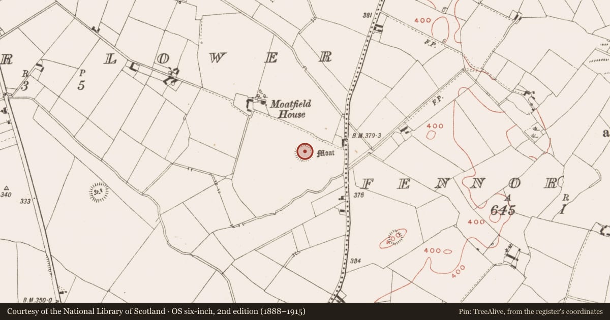 Ordnance Survey six-inch map, 2nd edition (1888–1915) covering the location of Ringfort - rath, Fennor Lower, County Meath, with a pin at the register's coordinates