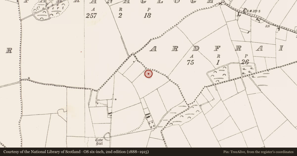 Ordnance Survey six-inch map, 2nd edition (1888–1915) covering the location of Ringfort - rath, Glenboy, County Meath, with a pin at the register's coordinates