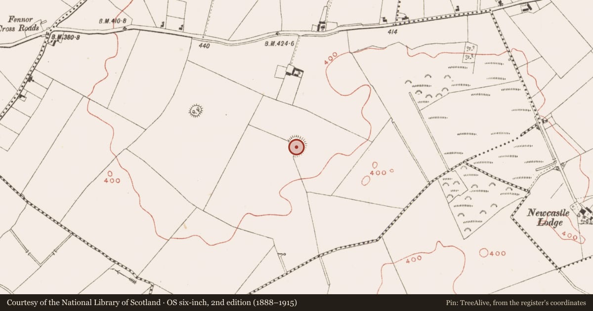 Ordnance Survey six-inch map, 2nd edition (1888–1915) covering the location of Ringfort - rath, Fennor Upper, County Meath, with a pin at the register's coordinates