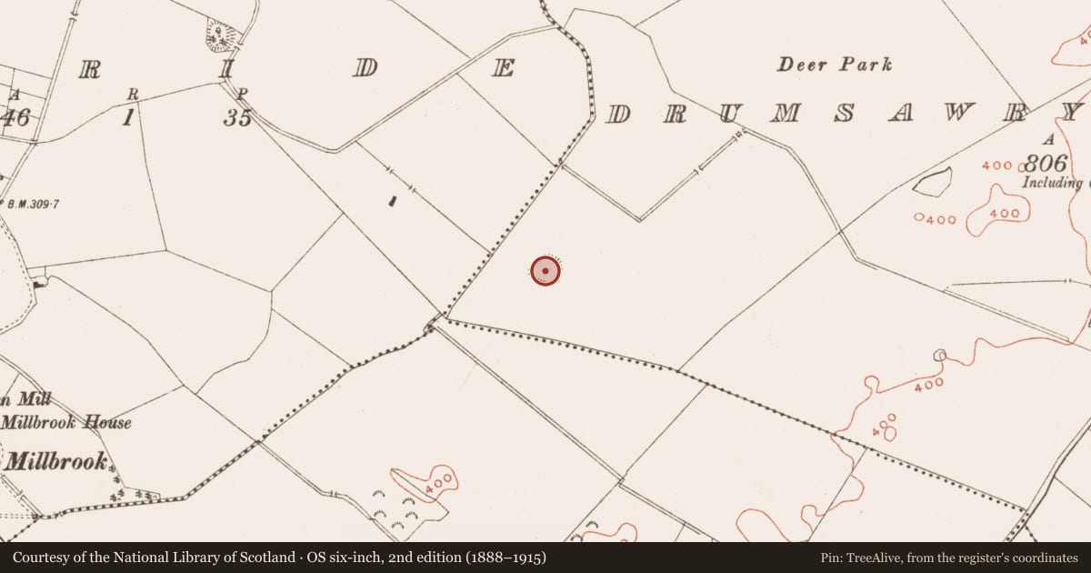 Ordnance Survey six-inch map, 2nd edition (1888–1915) covering the location of Ringfort - rath, Drumsawry Or Summerbank, County Meath, with a pin at the register's coordinates