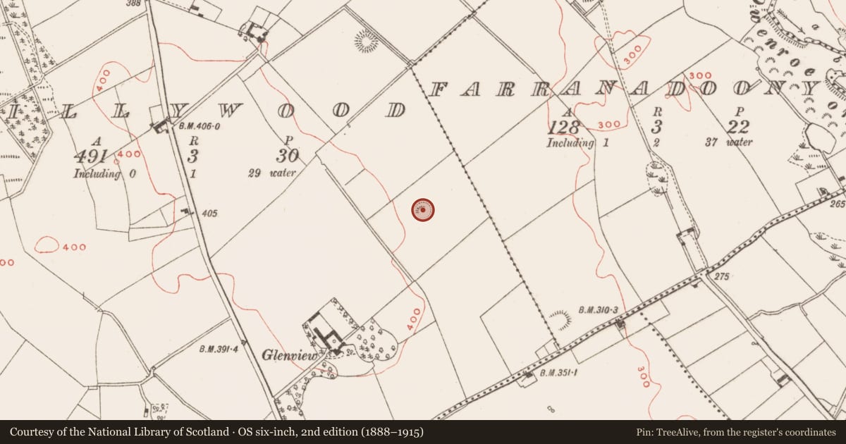 Ordnance Survey six-inch map, 2nd edition (1888–1915) covering the location of Ringfort - rath, Billywood, County Meath, with a pin at the register's coordinates