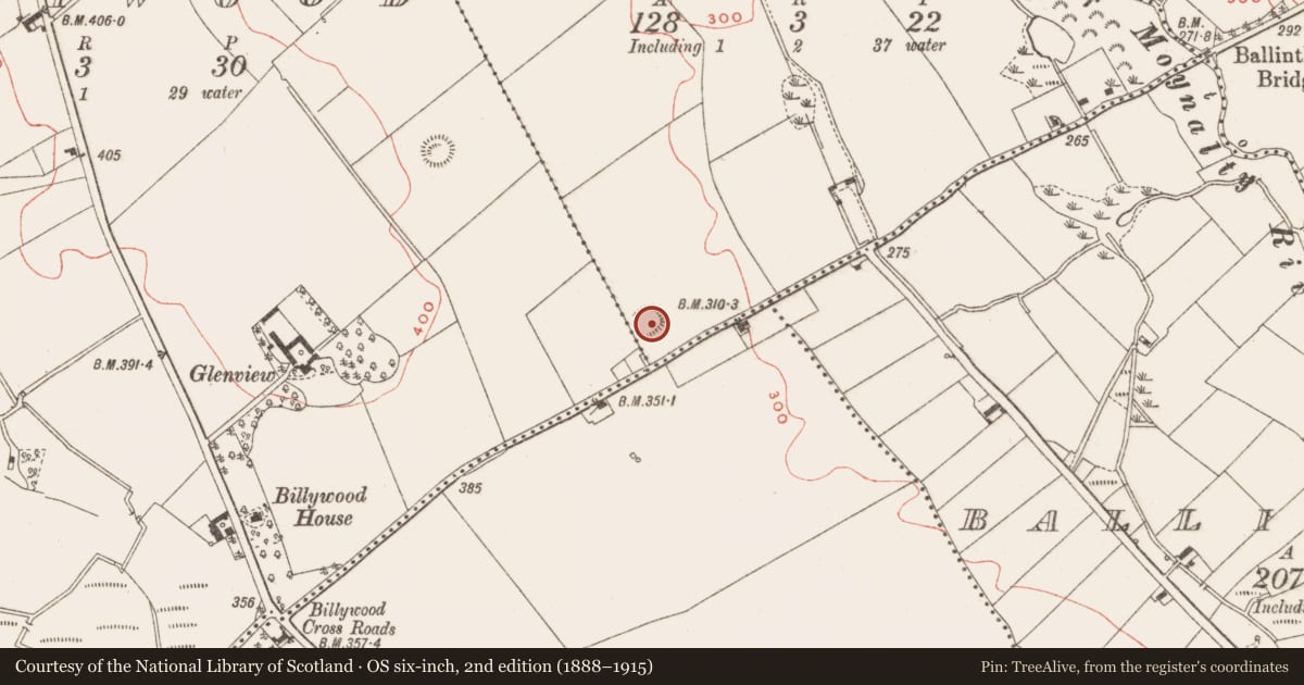 Ordnance Survey six-inch map, 2nd edition (1888–1915) covering the location of Ringfort - rath, Farranadoony, County Meath, with a pin at the register's coordinates