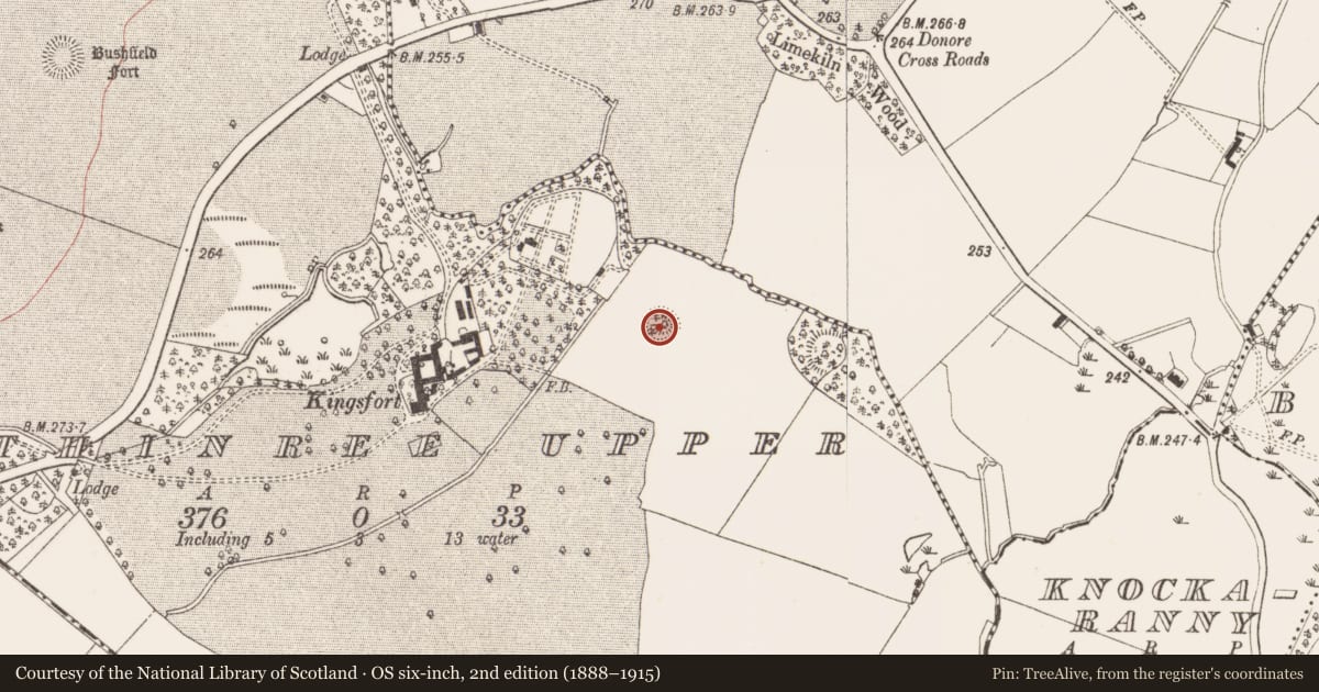 Ordnance Survey six-inch map, 2nd edition (1888–1915) covering the location of Mound, Rathinree Upper, County Meath, with a pin at the register's coordinates