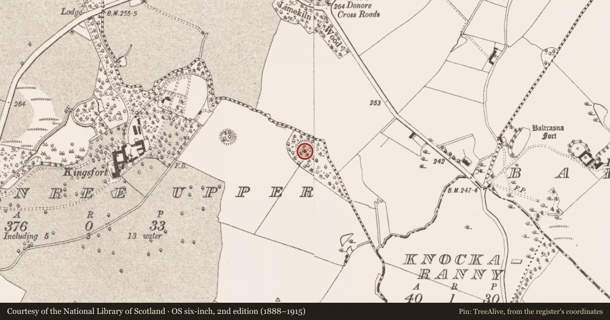 Ordnance Survey six-inch map, 2nd edition (1888–1915) covering the location of Ringfort - rath, Rathinree Upper, County Meath, with a pin at the register's coordinates