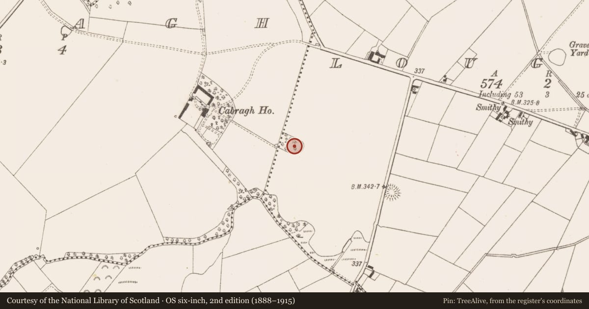 Ordnance Survey six-inch map, 2nd edition (1888–1915) covering the location of Ringfort - rath, Loughan, County Meath, with a pin at the register's coordinates