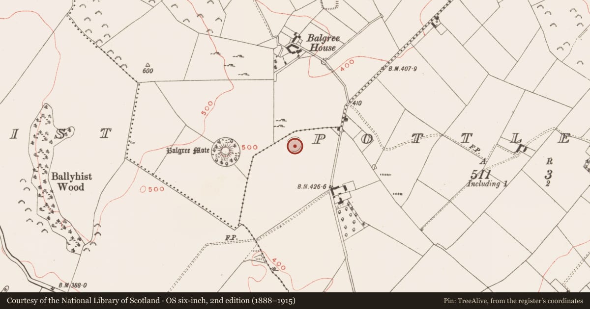 Ordnance Survey six-inch map, 2nd edition (1888–1915) covering the location of Ringfort - rath, Pottlebane, County Meath, with a pin at the register's coordinates