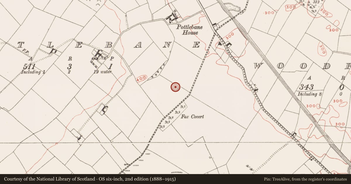 Ordnance Survey six-inch map, 2nd edition (1888–1915) covering the location of Ringfort - rath, Pottlebane, County Meath, with a pin at the register's coordinates