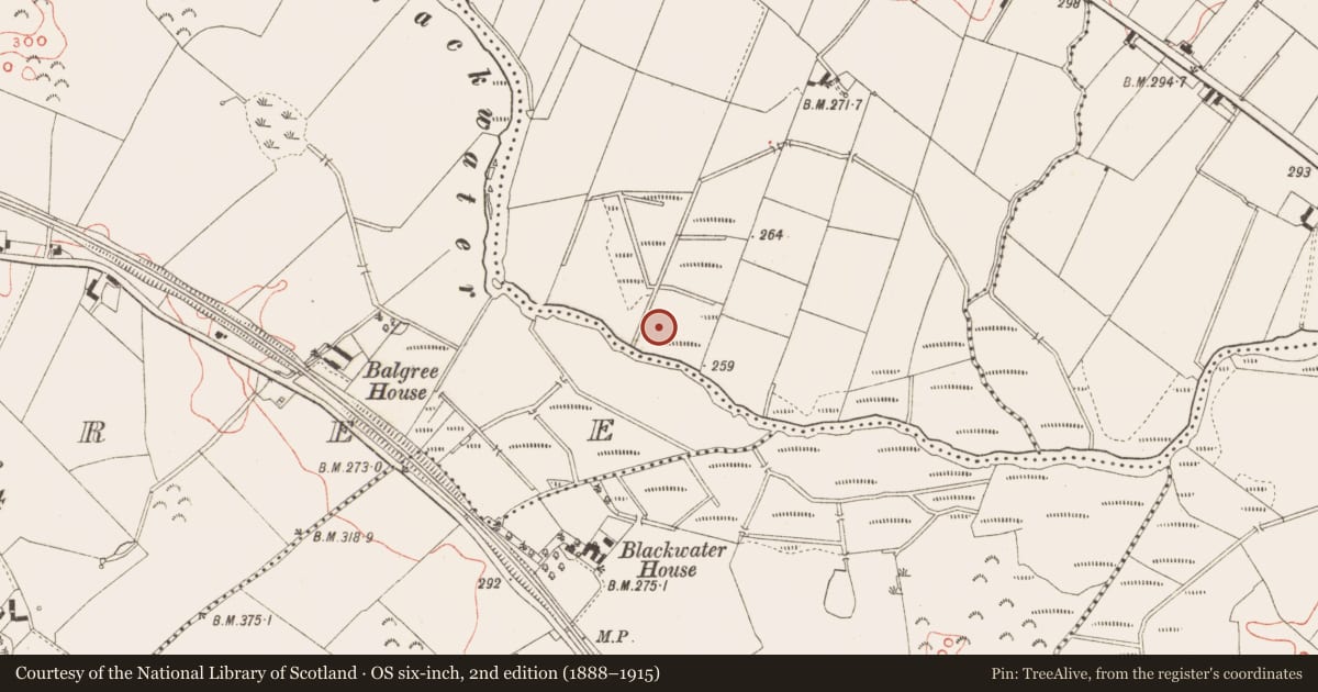 Ordnance Survey six-inch map, 2nd edition (1888–1915) covering the location of Burnt mound, Derver, County Meath, with a pin at the register's coordinates