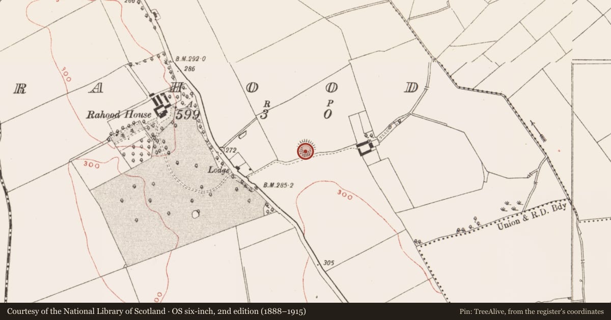 Ordnance Survey six-inch map, 2nd edition (1888–1915) covering the location of Ringfort - rath, Rahood, County Meath, with a pin at the register's coordinates