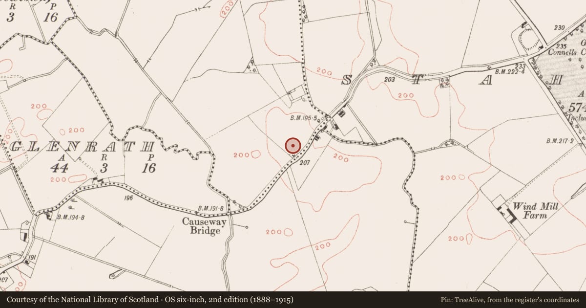 Ordnance Survey six-inch map, 2nd edition (1888–1915) covering the location of Earthwork, Kilbeg Upper, County Meath, with a pin at the register's coordinates