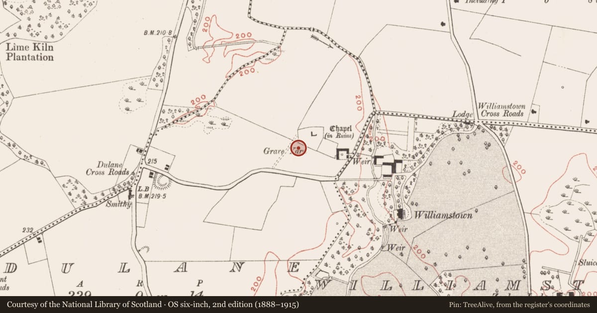 Ordnance Survey six-inch map, 2nd edition (1888–1915) covering the location of Excavation - miscellaneous, Dulane, County Meath, with a pin at the register's coordinates
