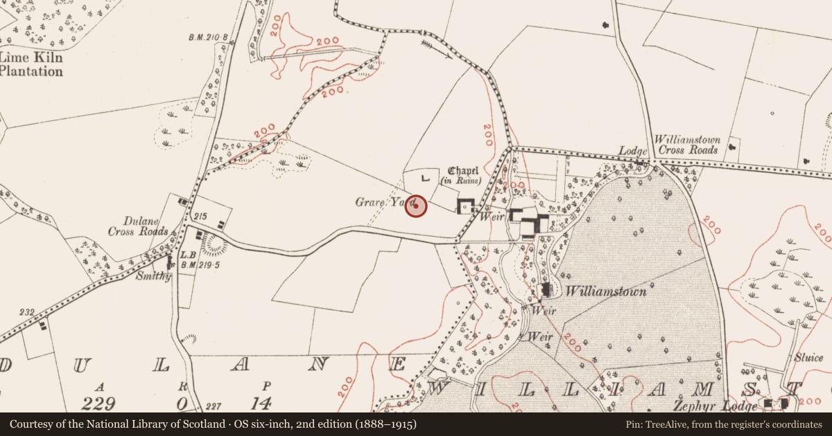 Ordnance Survey six-inch map, 2nd edition (1888–1915) covering the location of Excavation - miscellaneous, Dulane, County Meath, with a pin at the register's coordinates