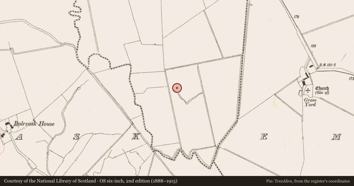 Ordnance Survey six-inch map, 2nd edition (1888–1915) covering the location of Standing stone, Gravelstown, County Meath, with a pin at the register's coordinates