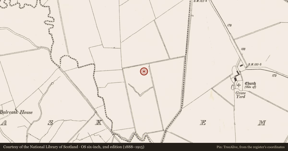 Ordnance Survey six-inch map, 2nd edition (1888–1915) covering the location of Standing stone, Gravelstown, County Meath, with a pin at the register's coordinates