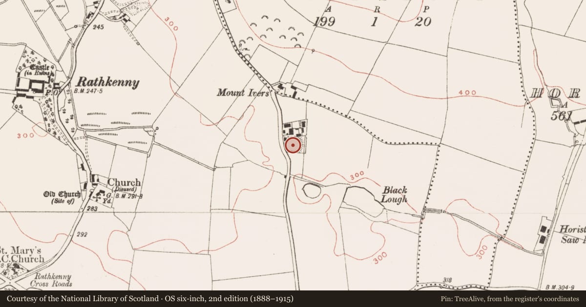 Ordnance Survey six-inch map, 2nd edition (1888–1915) covering the location of Ringfort - rath, Rathkenny, County Meath, with a pin at the register's coordinates