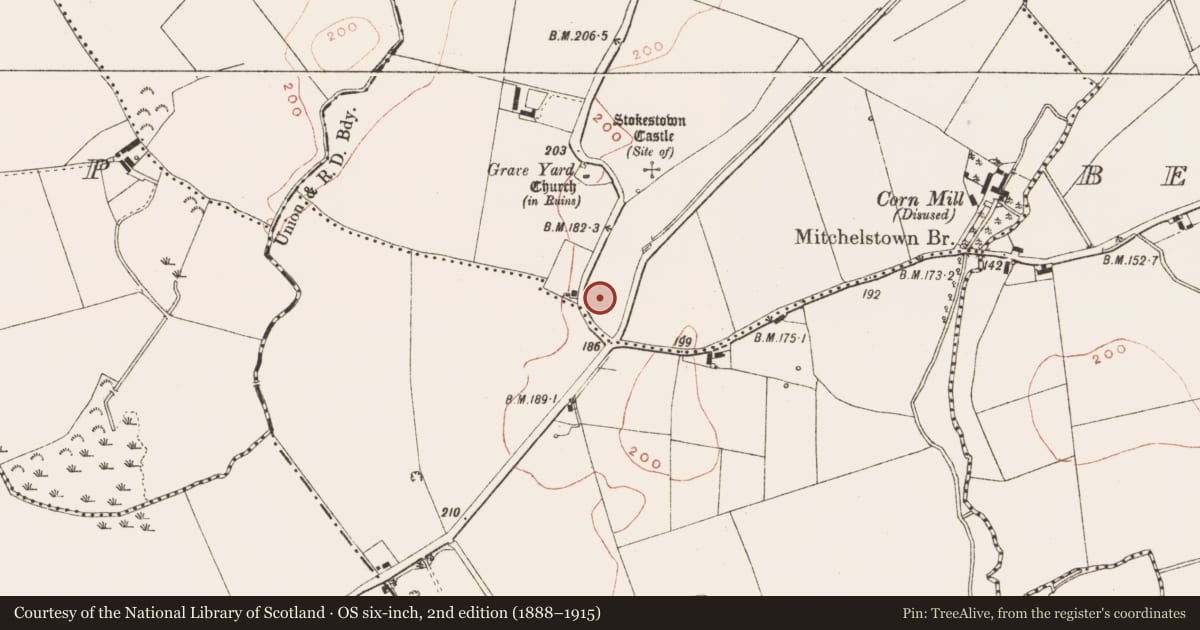 Ordnance Survey six-inch map, 2nd edition (1888–1915) covering the location of Ringfort - rath, Clontail, County Meath, with a pin at the register's coordinates