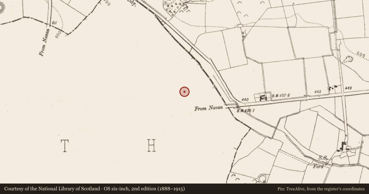Ordnance Survey six-inch map, 2nd edition (1888–1915) covering the location of Ringfort - rath, Cardrath, County Meath, with a pin at the register's coordinates