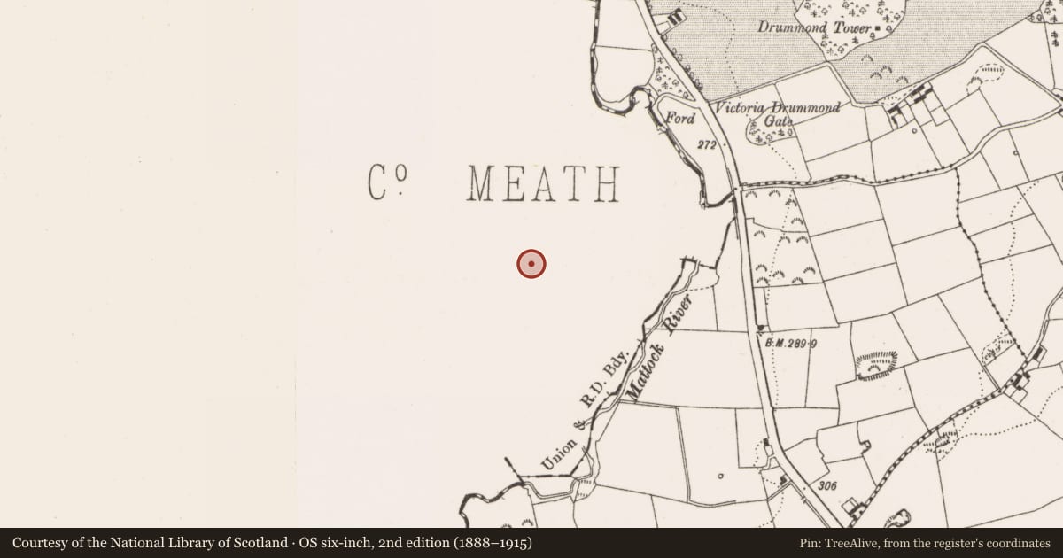 Ordnance Survey six-inch map, 2nd edition (1888–1915) covering the location of Ringfort - rath, Starinagh, County Meath, with a pin at the register's coordinates
