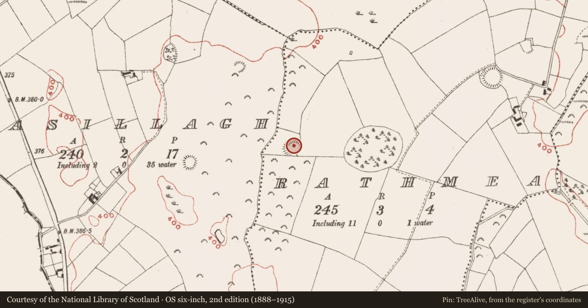 Ordnance Survey six-inch map, 2nd edition (1888–1915) covering the location of Ringfort - rath, Rathmea, County Meath, with a pin at the register's coordinates