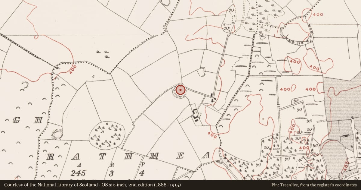 Ordnance Survey six-inch map, 2nd edition (1888–1915) covering the location of Ringfort - rath, Rathmea, County Meath, with a pin at the register's coordinates