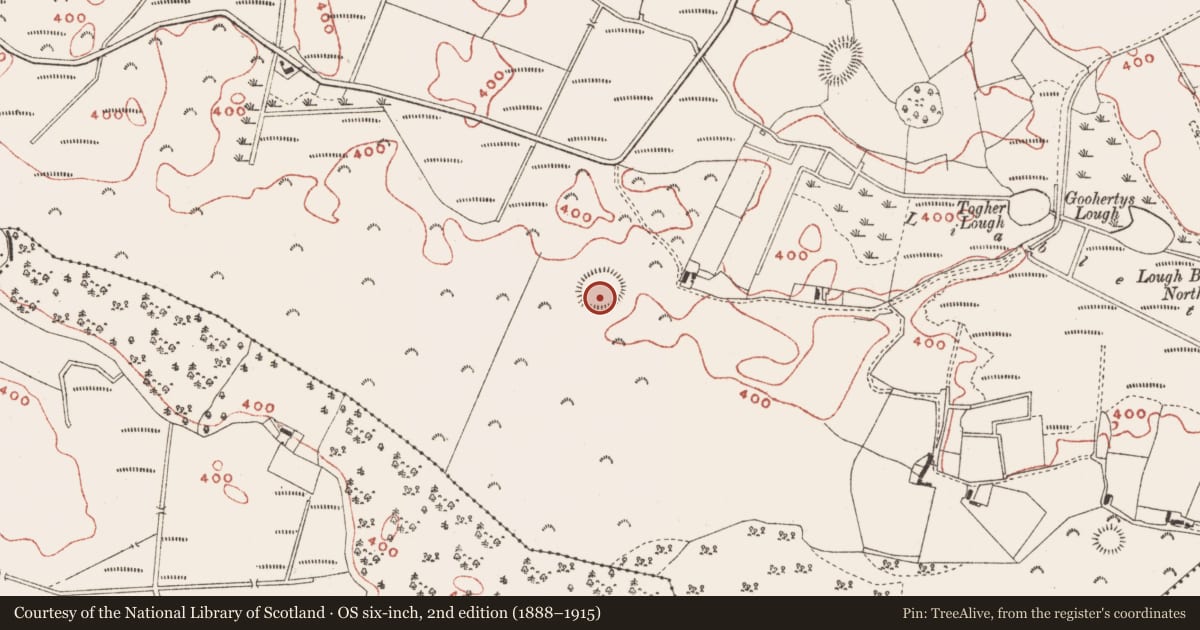 Ordnance Survey six-inch map, 2nd edition (1888–1915) covering the location of Ringfort - rath, Baltrasna, County Meath, with a pin at the register's coordinates