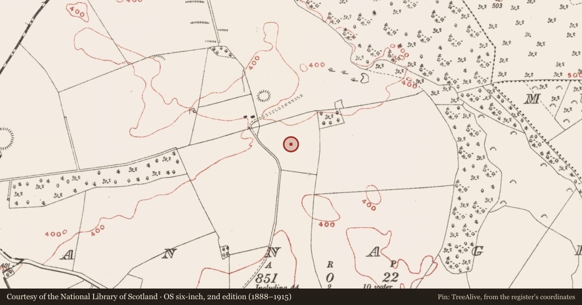 Ordnance Survey six-inch map, 2nd edition (1888–1915) covering the location of Field system, Annagh, County Meath, with a pin at the register's coordinates