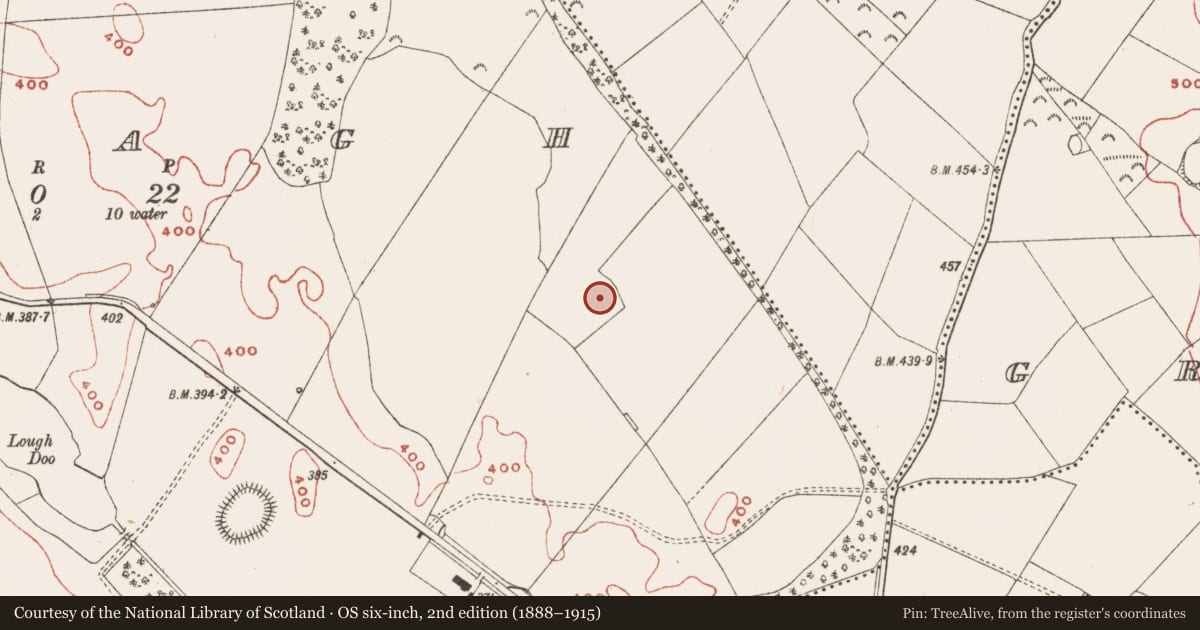 Ordnance Survey six-inch map, 2nd edition (1888–1915) covering the location of Ringfort - cashel, Annagh, County Meath, with a pin at the register's coordinates