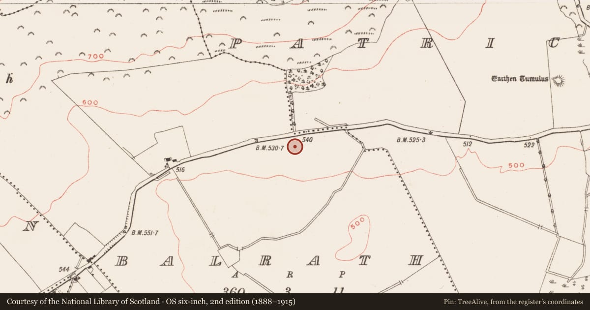 Ordnance Survey six-inch map, 2nd edition (1888–1915) covering the location of Platform, Balrath, County Meath, with a pin at the register's coordinates