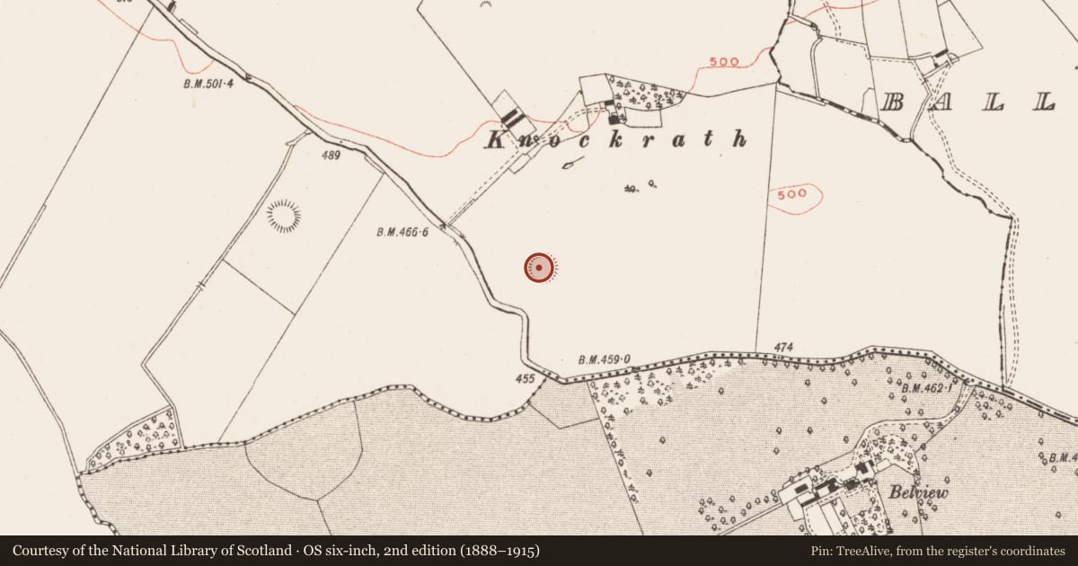 Ordnance Survey six-inch map, 2nd edition (1888–1915) covering the location of Ringfort - rath, Patrickstown, County Meath, with a pin at the register's coordinates