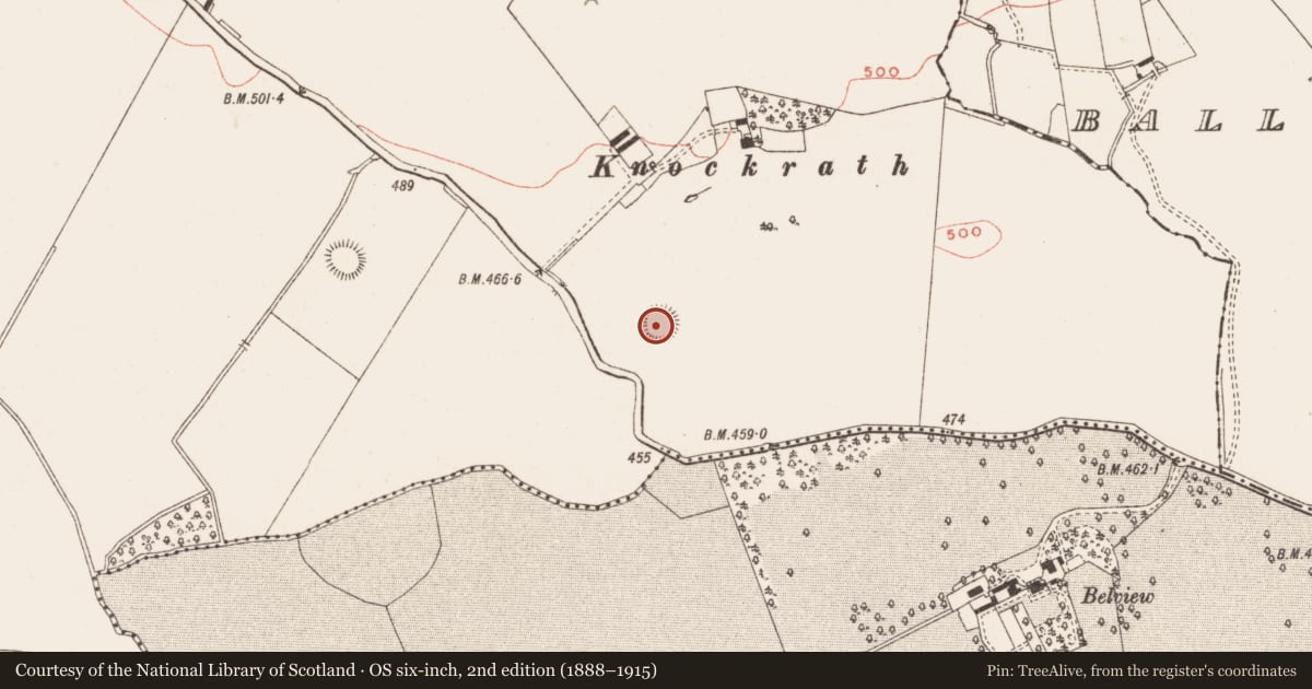 Ordnance Survey six-inch map, 2nd edition (1888–1915) covering the location of Souterrain, Patrickstown, County Meath, with a pin at the register's coordinates