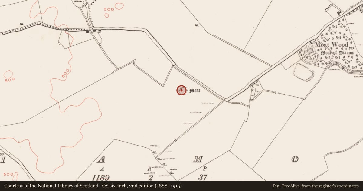 Ordnance Survey six-inch map, 2nd edition (1888–1915) covering the location of Ringfort - rath, Diamor, County Meath, with a pin at the register's coordinates