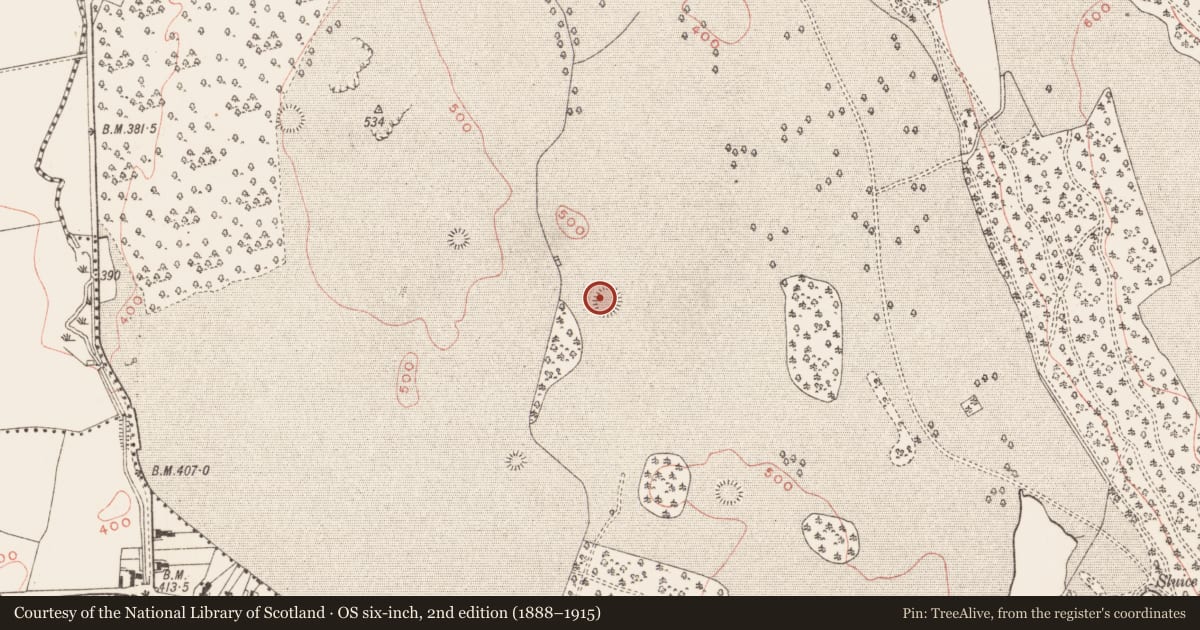 Ordnance Survey six-inch map, 2nd edition (1888–1915) covering the location of House - indeterminate date, Loughcrew, County Meath, with a pin at the register's coordinates