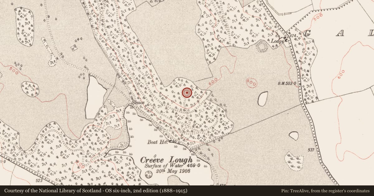 Ordnance Survey six-inch map, 2nd edition (1888–1915) covering the location of Ringfort - rath, Loughcrew, County Meath, with a pin at the register's coordinates