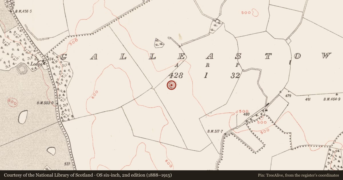 Ordnance Survey six-inch map, 2nd edition (1888–1915) covering the location of Ringfort - rath, Galleastown, County Meath, with a pin at the register's coordinates
