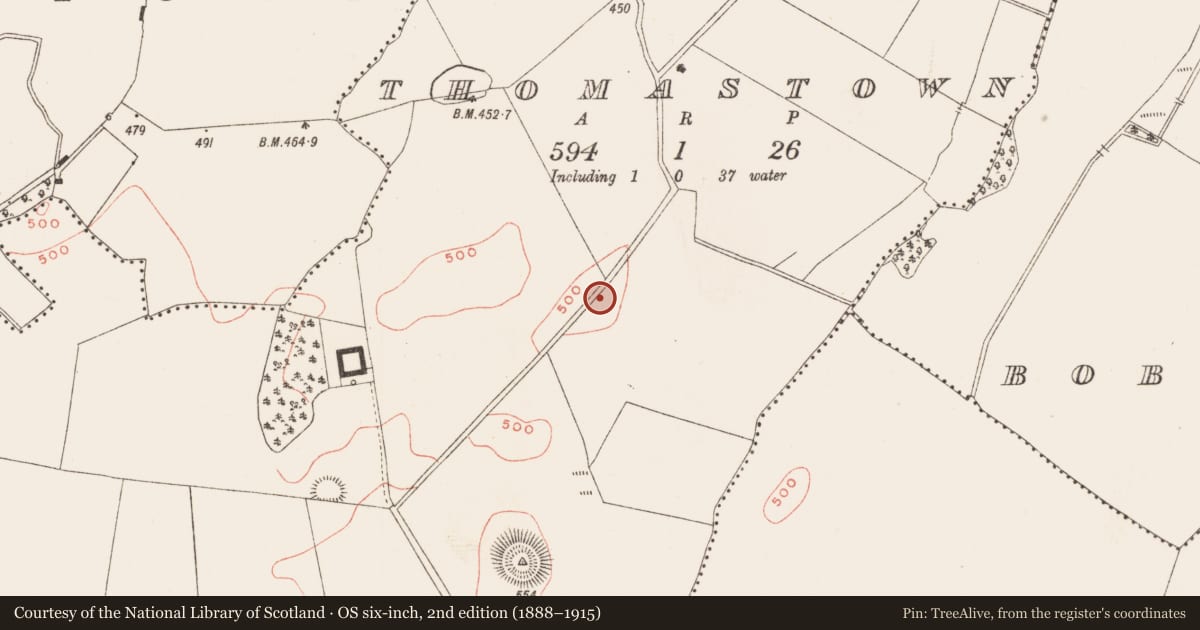 Ordnance Survey six-inch map, 2nd edition (1888–1915) covering the location of Ringfort - rath, Thomastown, County Meath, with a pin at the register's coordinates