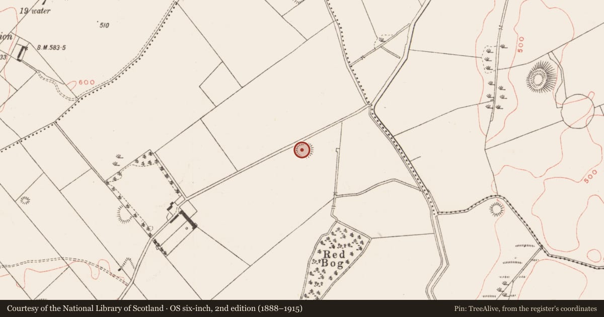 Ordnance Survey six-inch map, 2nd edition (1888–1915) covering the location of Ringfort - rath, Galmoystown, County Meath, with a pin at the register's coordinates