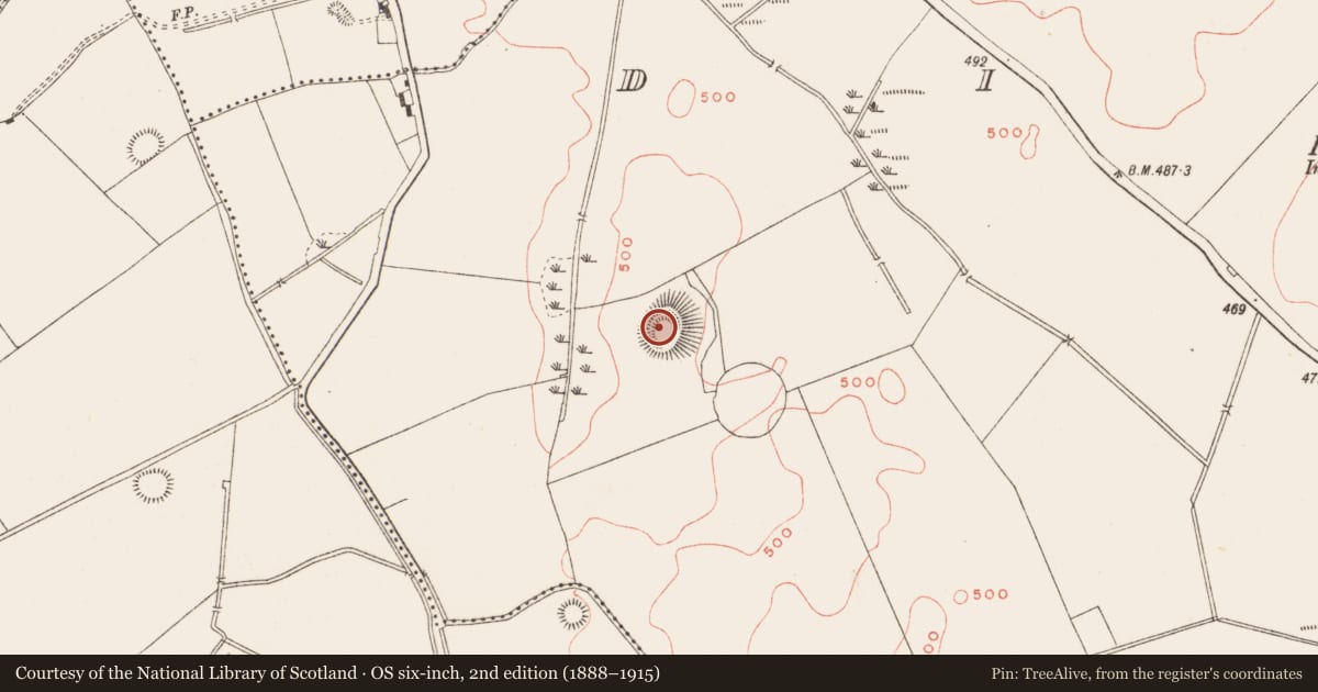 Ordnance Survey six-inch map, 2nd edition (1888–1915) covering the location of Ringfort - rath, Diamor, County Meath, with a pin at the register's coordinates