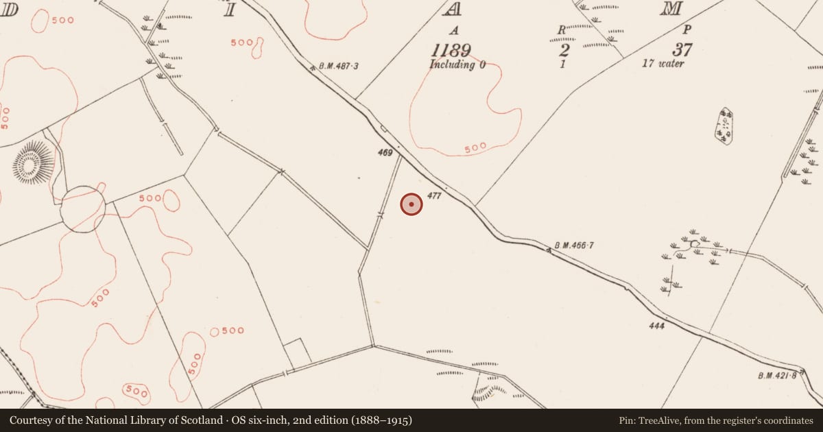Ordnance Survey six-inch map, 2nd edition (1888–1915) covering the location of Churchyard, Diamor, County Meath, with a pin at the register's coordinates