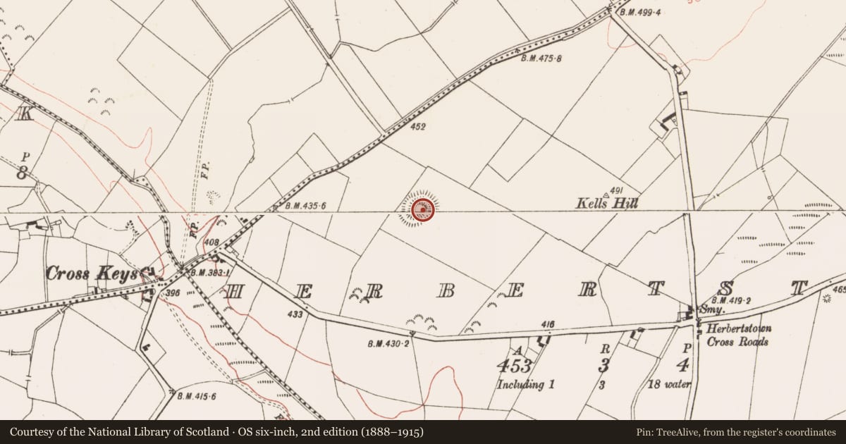 Ordnance Survey six-inch map, 2nd edition (1888–1915) covering the location of Ringfort - rath, Herbertstown, County Meath, with a pin at the register's coordinates