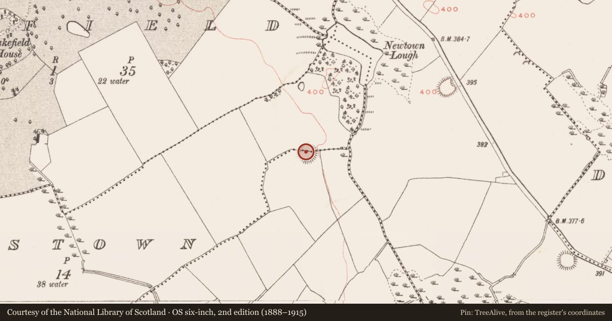 Ordnance Survey six-inch map, 2nd edition (1888–1915) covering the location of House - indeterminate date, Stirrupstown, County Meath, with a pin at the register's coordinates
