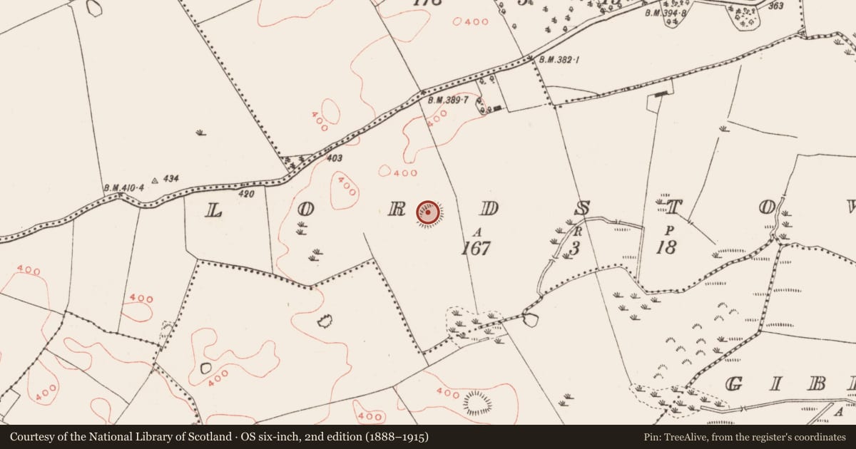 Ordnance Survey six-inch map, 2nd edition (1888–1915) covering the location of Ringfort - rath, Lordstown, County Meath, with a pin at the register's coordinates