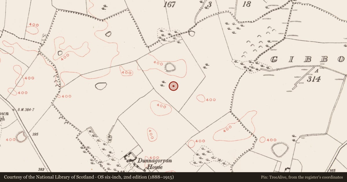 Ordnance Survey six-inch map, 2nd edition (1888–1915) covering the location of House - indeterminate date, Dunnagorran, County Meath, with a pin at the register's coordinates