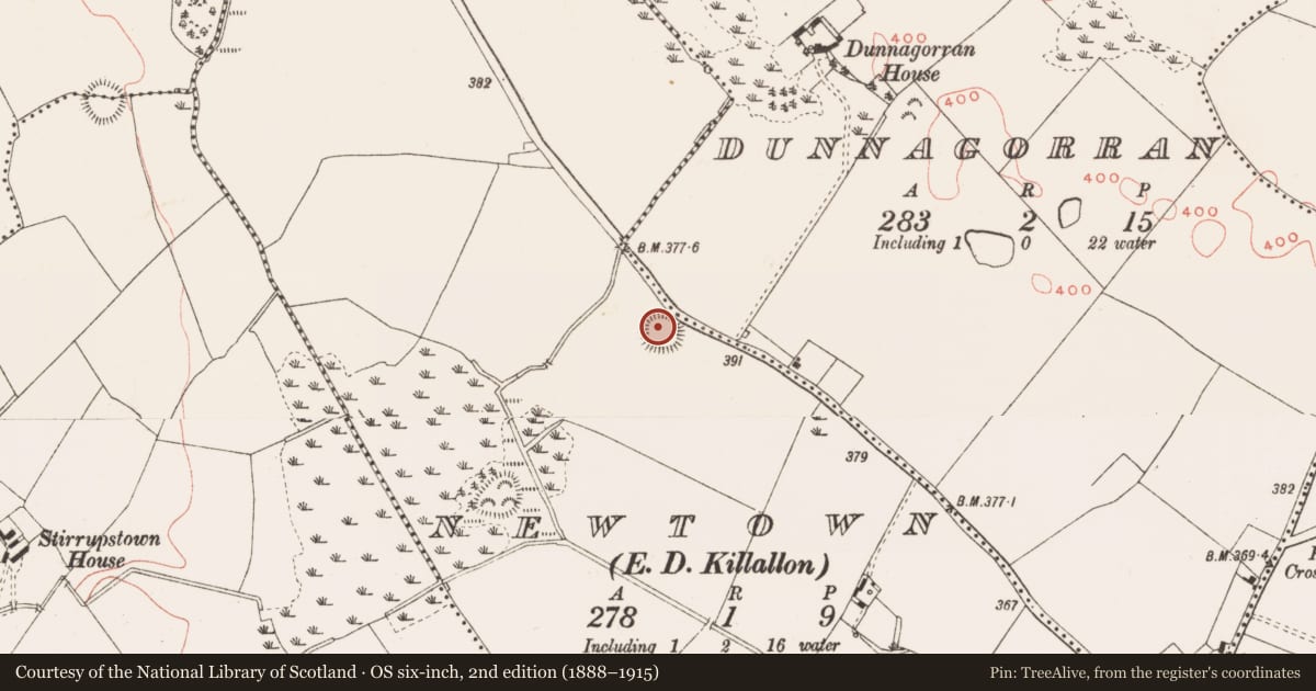 Ordnance Survey six-inch map, 2nd edition (1888–1915) covering the location of Ringfort - rath, Newtown, County Meath, with a pin at the register's coordinates