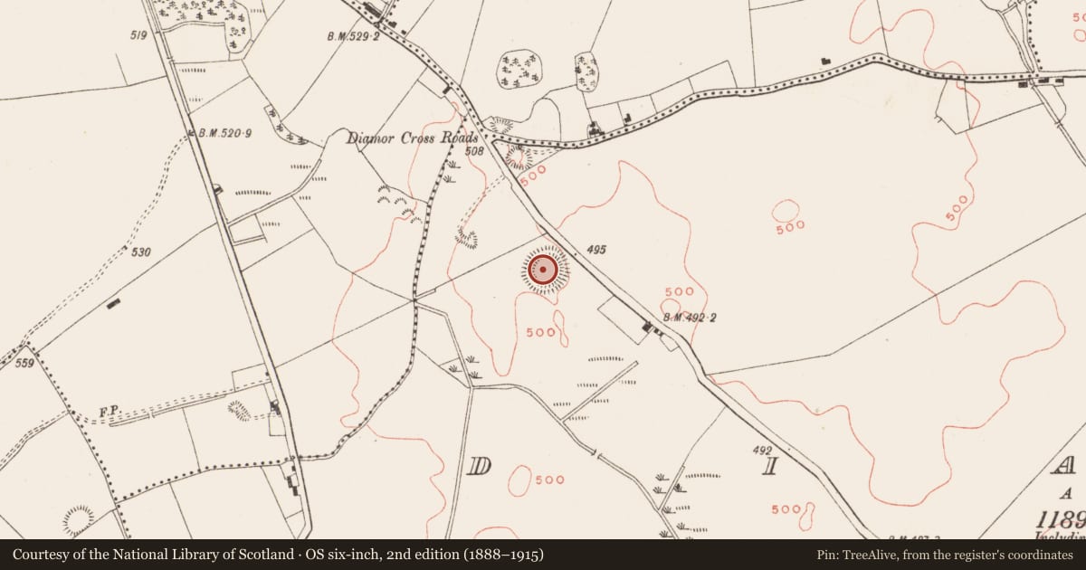 Ordnance Survey six-inch map, 2nd edition (1888–1915) covering the location of Ringfort - rath, Diamor, County Meath, with a pin at the register's coordinates