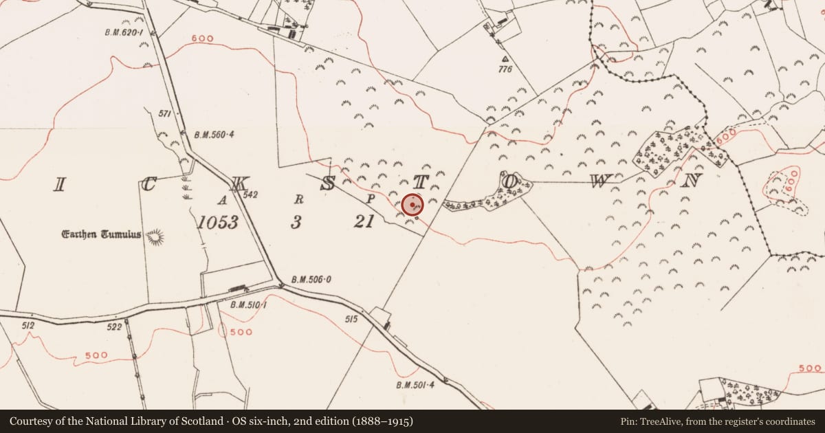 Ordnance Survey six-inch map, 2nd edition (1888–1915) covering the location of Ringfort - rath, Patrickstown, County Meath, with a pin at the register's coordinates