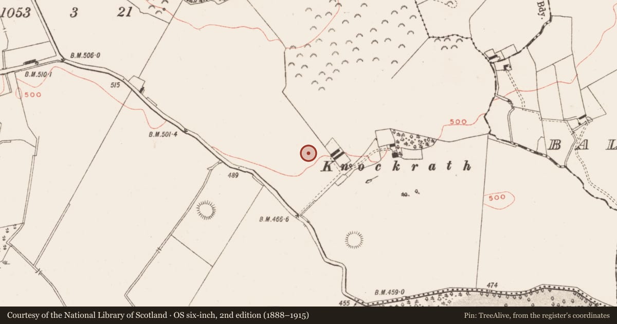 Ordnance Survey six-inch map, 2nd edition (1888–1915) covering the location of Enclosure, Patrickstown, County Meath, with a pin at the register's coordinates