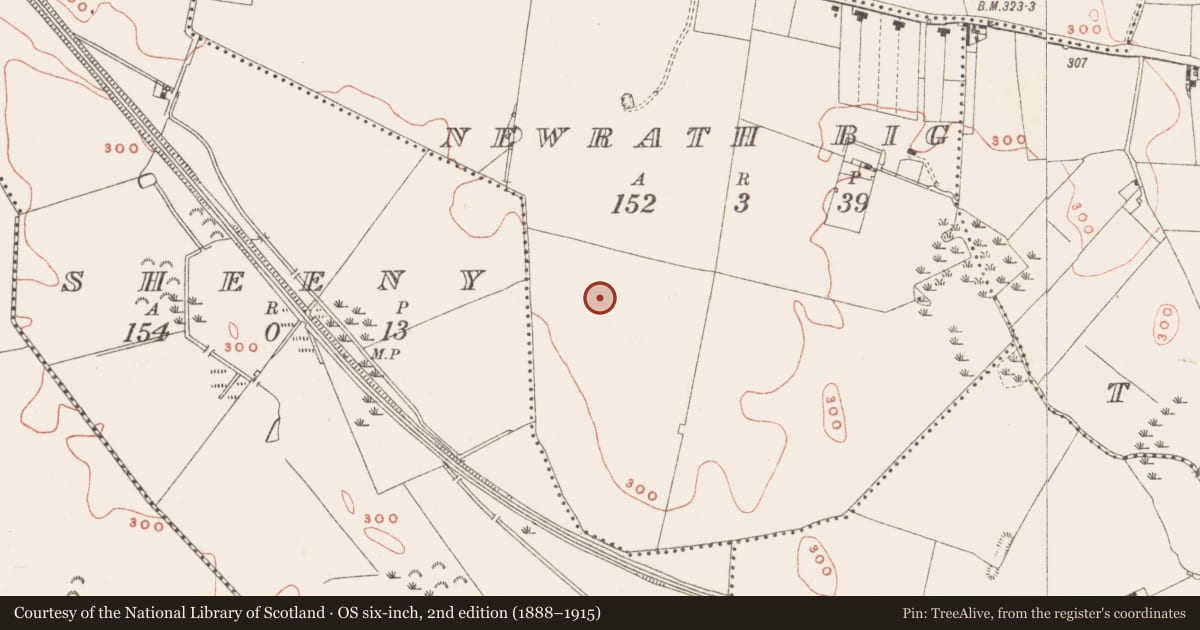 Ordnance Survey six-inch map, 2nd edition (1888–1915) covering the location of Souterrain, Newrath Big, County Meath, with a pin at the register's coordinates