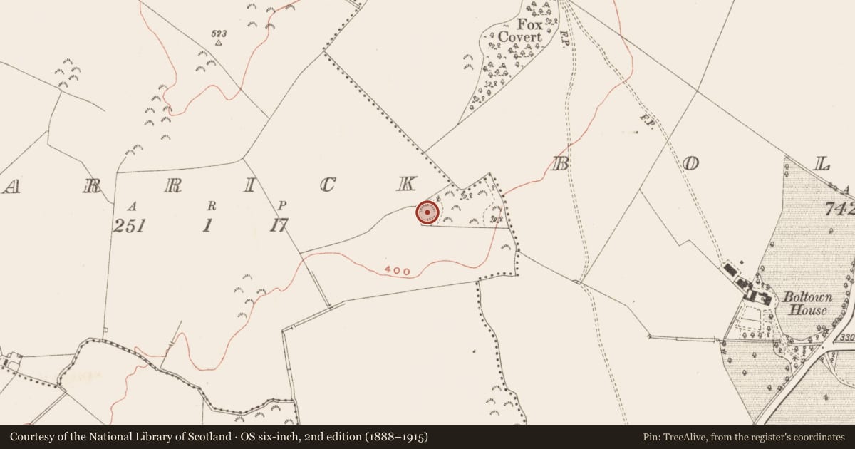 Ordnance Survey six-inch map, 2nd edition (1888–1915) covering the location of Ringfort - rath, Carrick, County Meath, with a pin at the register's coordinates