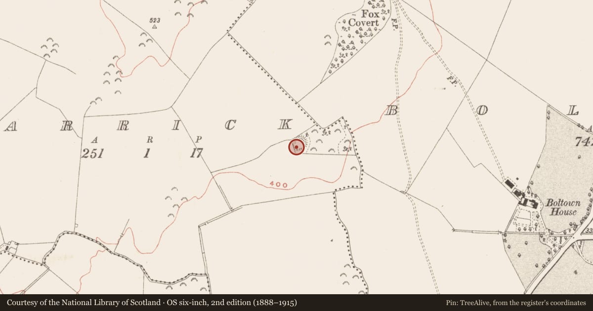Ordnance Survey six-inch map, 2nd edition (1888–1915) covering the location of Souterrain, Carrick, County Meath, with a pin at the register's coordinates