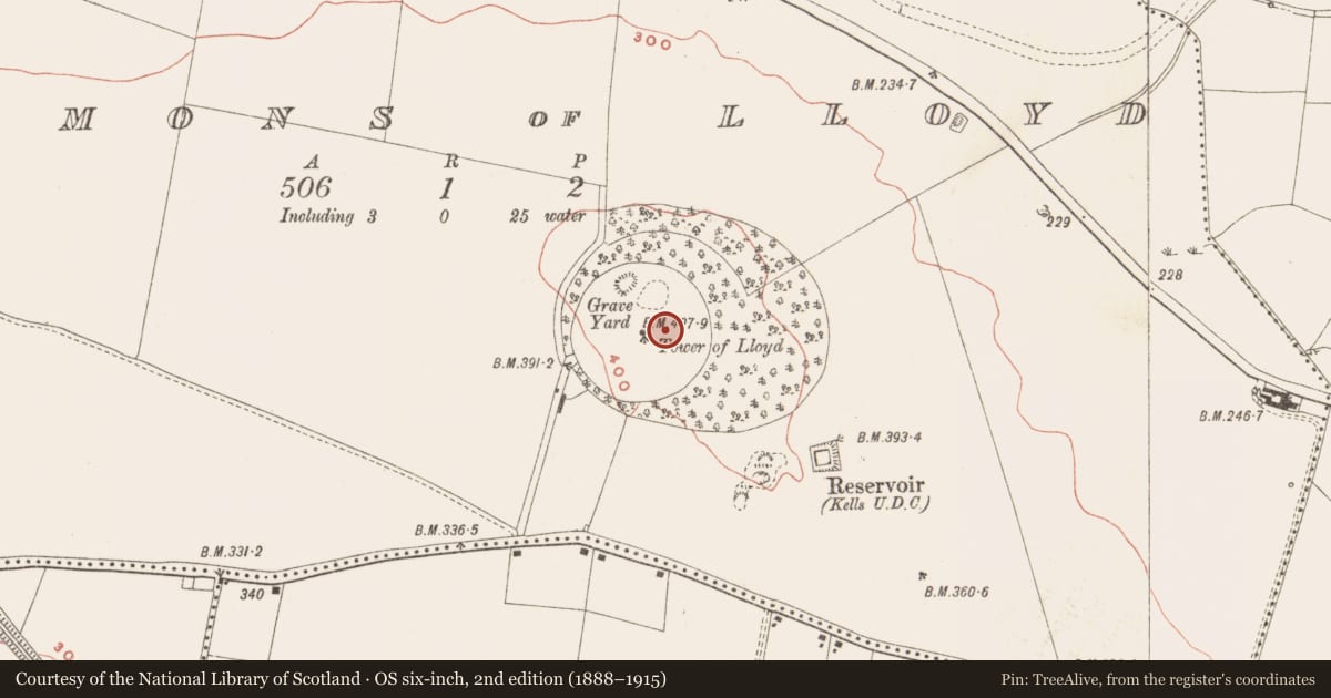 Ordnance Survey six-inch map, 2nd edition (1888–1915) covering the location of Hillfort, Commons of Lloyd, County Meath, with a pin at the register's coordinates